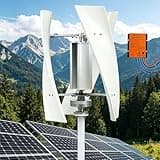 3000W Vertical Axis Wind Turbine Generator with MPPT Charge Controller, 3 Phase AC 12V/24V/48V Wind Power Generator for Home Industrial Off Grid Wind Solar Hybrid System 48V