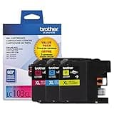 Brother LC1033PKS, LC-103, Innobella High-Yield Ink, 600 Page-Yield, 3/Pack, Cyan-Magenta-Yellow