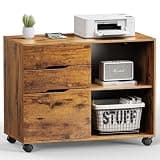 DUMOS File Cabinet with 3 Drawers, Wood Under Desk Storage Printer Stand