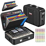 Fieetra Fireproof Document Box with Lock, Hard Case Safe Box Water Resistant Document Organizer for Important Documents, Passports, Certificates & Cash, Portable File Storage for Home Office, Black