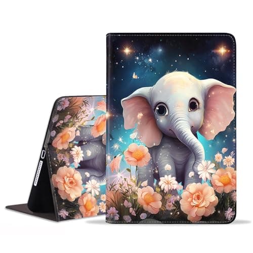 ZXHSBROK Case for Samsung Galaxy Tab S8 2022 & S7 2020 11 inch (SM-X700/X706/T870/T875/T878) - Slim PU Leather Folding Stand Folio Cover with Auto Sleep/Wake, Cute Elephant