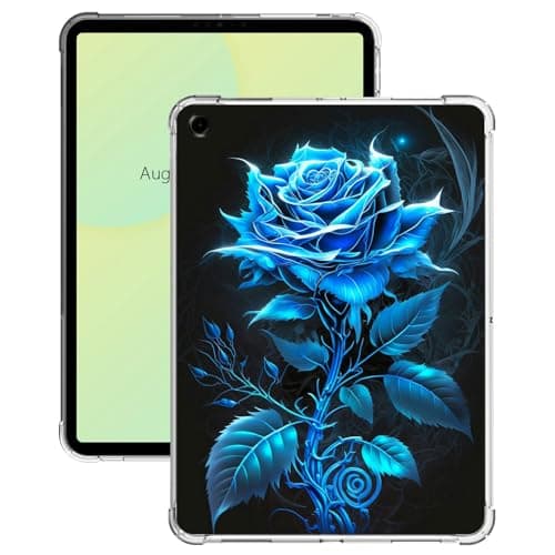 Case for iPad 10.2 inch 2021/2020/2019 for iPad 9th/8th/7th Generation Case Lightweight Ultra Slim Transparent Flexible TPU Shock Proof Clear Tablet Cover - Blue Rose