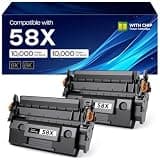 belietop 58X CF258X Toner Cartridge Black M404n Compatible for HP 58X CF258X 58A CF258A High Yield Toner Cartridge for HP LaserJet Pro M404dn MFP M428fdw M428fdn M428dw Printer (2 Black, with Chip)