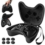 JSAUX Slim & Compact Case for Nintendo Switch Pro / Switch 2 Pro Controller, Hard Shell Travel Carrying Case, Portable Protective Bag with All Around Protection, Includes 6 Thumb Grips, Black