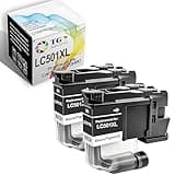 TG Imaging Compatible LC501 LC501XL Ink Cartridge Replacement for Brother LC501XL Ink Cartridges LC501BK for MFC-J1260DW MFC-J1360DW MFC-J1410DW Brother Printers (2 Pack,LC501 XL Black)