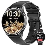 IOWODO Smart Watch for Women Men, 1.43" AMOLED Ultra-Clear Screen Fitness Tracker with HeartRate/Sleep Monitor, 21Languages, Answer/Make Calls,Waterproof Smartwatch for Android and iPhone (2 Straps)
