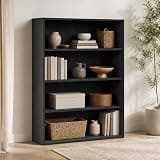Furevol 4-Tier Bookcase, Bookshelf with Open Storage Shelf, Book Shelf, 9.3 x 31.3 x 41.8, for Living Room, Home Office, Espresso