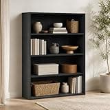 Furevol 4-Tier Bookcase, Bookshelf with Open Storage Shelf, Book Shelf, 9.3 x 31.3 x 41.8, for Living Room, Home Office, Espresso