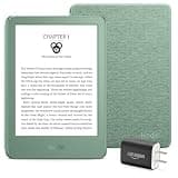Kindle Essentials Bundle including Kindle (2024 release) - Matcha, Fabric Cover - Matcha, and Power Adapter