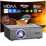 4K Projector with WiFi and Bluetooth, VIDAA Smart Projector 1200+ APPs&Official AirPlay&Voice Control 2000 ANSI Auto Focus Keystone Indoor/Outdoor Projector 60W Dolby Home Theater