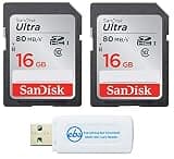 SanDisk Class 10 Memory Card 16GB 2 Pack Ultra SD Card SDSDUNC-016G-GN6IN