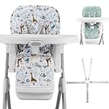 Baby High Chair Cover Replacement, Reversible & Waterproof High Chair Cushion Pad Home & Restaurant use, Includes 5-Point Harness Strap, Chair Not Included - Green
