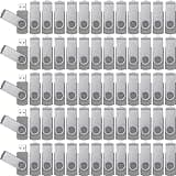 Kanayu 4GB 100 Pack USB Flash Drives Bulk 2.0 USB Thumb Drives Memory Drive with LED Light Portable Keychain Flash Drive for Data Storage Pc Computer Laptop Office School (Grey)