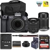 Canon EOS R5 Mirrorless Digital Camera with RF 24-105mm f/4-7.1 STM Lens + RF-S 55-210mm f/5-7.1 is STM Lens, 8K Video, 45 Megapixel CMOS Sensor, Up to 12 FPS + 128GB Card + Camera Case