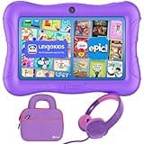 Contixo 7" Kids Learning Tablet Bundle - Headphones, Sleeve Bag, Pre-Installed Games and Educational Apps, Parental Controls, Ideal for Education - Purple