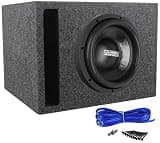 Sundown Audio SA-10 D4 Classic Bundle: 10 in 2000-Watt Peak/1000-Watt RMS Subwoofer, RSV10 Single 10 in 1.0 cu ft Vented Sub Box, K1 Single Sub Box Installation Kit, 3-Items