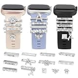 13 Pcs Watch Band Charms Compatible with Apple Watch Bands/Samsung Galaxy/Fitbit Versa/Sense/Garmin Vivoactive/iphone, 20MM Smart Watch Metal Loops for iWatch Series 11 10 9 8 7 6 5 4 SE/Ultra 3 2 1