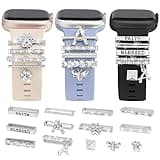 13 Pcs Watch Band Charms Compatible with Apple Watch Bands/Samsung Galaxy/Fitbit Versa/Sense/Garmin Vivoactive/iphone, 20MM Smart Watch Metal Loops for iWatch Series 11 10 9 8 7 6 5 4 SE/Ultra 3 2 1