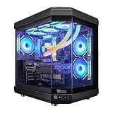 HYPER CYBER Ultra Black Gaming PC Desktop Computer, AMD Ryzen 7 7800X3D, GeForce RTX 5070 12GB, 32GB DDR5, 2TB SSD, 360 LCD Liquid Cooler Black, Windows 11 Home, RGB Lighting, Ready to Use