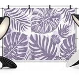 Purple Monstera Backdrop 8x6ft Palm Tree Leaf Boho Botanical Tropical Photography Backdrop Photoshoot Background Tapestry Banner for Birthday Baby Shower Decoration Party Video Photo Studio Props