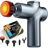 LEERCON Massage Gun with Heat, Deep Tissue Back Massager for Pain Relief, Mini Muscle Percussion Massage Gun, Birthday Gifts for Men Women Dad Home, Office & Travel, Blue