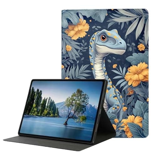 DHEEBFWE for iPad 9.7 iPad 4th Generation/iPad 3rd Gen (2012 Model),iPad 2(2011 Model) Case,Premium Leather Folio Stand Auto Wake/Sleep,Multiple Viewing Stand,Dinosaurs Tropical Leaves Flowers