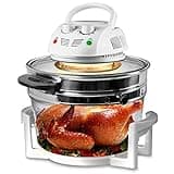 NutriChef Air Fryer, Infrared Convection Oven, Halogen Oven Countertop, Healthy Cooking, Stainless Steel, 13 Quart 1200W, Prepare Quick Healthy Meals, Great for French Fries & Chips (White)