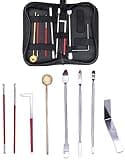 TUOREN 8Pcs Woodwind Instrument Repair Tools Stainless Steel Spring Hook Pad Leveling Tool Key Covers Protector Saxophone Clarinet Repair Kit