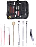 TUOREN 8Pcs Woodwind Instrument Repair Tools Stainless Steel Spring Hook Pad Leveling Tool Key Covers Protector Saxophone Clarinet Repair Kit