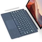 Junfire Detachable Keyboard for Microsoft Surface Pro7/Pro7 Plus/Pro6/Pro5/Pro4 – 7-Color Backlit Wireless Keyboard with Touchpad, 14 Shortcut Keys, 30H Battery – Magnetic & Slim Design, Gray