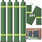 LANNEY Long Sand Bags for Flooding, 4 Pack Thickened Canvas Reusable Flood Protection Sandbags with Elastic Band & Reflective Stripes, Tube Water Barriers for Home Doors, Garage, Windows, 8 Ft x 8 in