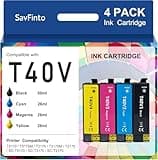SavFinto Remanufactured T40V Ink Cartridges (with Chip) Replacement for T40W T40V120 T40V220 T40V320 T40V420 Use for T5170 T5170M T3170M T3170 T2170 SC-T2170 SC-T5170 SC-T3170 Printers (4-Pack)