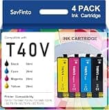 SavFinto Remanufactured T40V Ink Cartridges (with Chip) Replacement for T40W T40V120 T40V220 T40V320 T40V420 Use for T5170 T5170M T3170M T3170 T2170 SC-T2170 SC-T5170 SC-T3170 Printers (4-Pack)