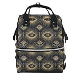 Fuzquwu Mysterious Eye (1) Print Diaper Bag Backpack,Travel Daypack For Mom Dad,Diaper Tote Backpack