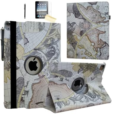 JKYTEC Case for iPad Air 11 inch M4 M3 M2, for iPad Air 5/ Air 4 10.9" Smart Cover Rotating Stand Auto Wake up Sleep for A3459 A3460 A3266 A3267 A2902 A2903 A2588 A2589 A2316 (Map)