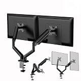 GpaDUwru Dual Monitor Mount for 2 Monitors up to 32 Inches, Gas Spring Monitor Arm,Each Arm Holds Max 22lbs, Home Office Vesa Mounts,Black