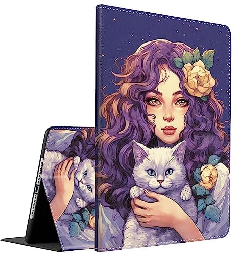 Case for Samsung Galaxy Tab S6 Lite 10.4 Inch 2022/2020 Model (SM-P610/P613/P615/P619), Multi-Angle Smart Stand Cover Auto Sleep/Wake for Tab S6 Lite 10.4 Inch,Girl Cute Cat