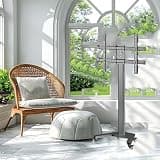 LBAawxe Mobile TV Cart On Wheels - TV Cart Stand, for 37-80 Inch TVs, 360° Horizontal and Vertical Screen Switching