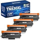 Skydo TN830XL Black High Yield Printer Compatible Toner Cartridge for TN830 TN-830 TN 830 XL Work for DCP-L2640DW HL-L2460DW HL-L2480DW MFC-L2820DW HL-L2400D HL-L2405W Printers (Black,4 Pack)