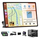 Portable Apple Carplay Screen for Car, 11.3" Extra Large Wireless Car Play & Android Auto Screen for Car, Car Stereo with 4K Dash Cam, App View, Backup Camera,GPS,Mirror Link,FM, Voice Control