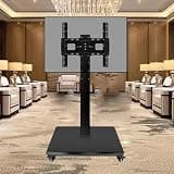 LBAawxe Height Adjustable Mobile TV Cart on Wheels - Conference Room Podium Universal TV Floor Stand, Portable Floor TV Stand Holds