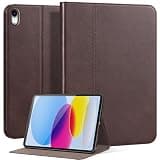 NANRUIL for iPad (A16) 11th gen 11 inch 2025 and iPad 10th gen 10.9 inch Case 2022 Genuine Leather Cover Protective Shell,Auto Wake/Sleep.Dark Brown