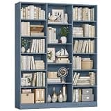 FACBOTALL Triple Wide Bookshelf, Large Bookshelf with 17 Display Shelves