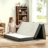 Folding Foam Mattress 6 Inches Queen Size Foldable Floor Mattresses with Collapsible and Washable Cover, Portbale Travel Mat Tri-fold Guest Mattress Camping Sofa Bed, 60"x80"x6"