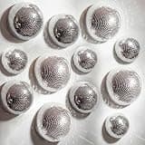 Singhoow 12 Pack Disco Ball Wall Decor 6/4/2 Inch 3D Half-Disco Ball Silver Reflective Mirror Wall Art Self-Adhesive Aesthetic 70s 80s Sparkling Funky Party Decorations for Home Bedroom Birthday