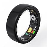 Resnan Unisex Smart Health Ring, 500mAh Long Battery Fitness Tracker, Heart Rate SpO2 Sleep Stress Temperature Monitor, Gesture Control IP68 Waterproof App Connected (Black, 7)