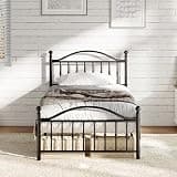 IDEALHOUSE Victorian Vintage Twin Metal Platform Bed Frames, Classic Iron Bedframes with Headboard & Footboard Heavy Duty Platform Bed Wrought Iron-Art No Box Spring Needed, Easy Assembly