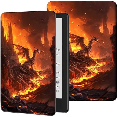 Case for 10.2" Kindle Scribe (2024/2022 Release) Slim Lightweight PU Leather Folio Adjustable Multi-Angle Smart Shell Cover with Auto Wake/Sleep for 10.2" Amazon Kindle Scribe E-Reader, D Fire Dragon