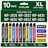 VLVLLNK Remanufactured for Epson 822XL Ink Cartridges Replacement for 822 XL T822XL Work with Workforce Pro WF-3820 WF-3823 WF-4820 WF-4830 WF-4833 WF-4834 Printer (4 Black 2 Cyan 2 Magenta 2 Yellow)