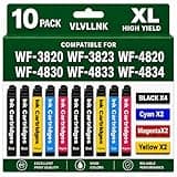 VLVLLNK Remanufactured for Epson 822XL Ink Cartridges Replacement for 822 XL T822XL Work with Workforce Pro WF-3820 WF-3823 WF-4820 WF-4830 WF-4833 WF-4834 Printer (4 Black 2 Cyan 2 Magenta 2 Yellow)